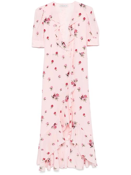 Rose print silk wrap dress with belt ALESSANDRA RICH | FABX4006F44661816